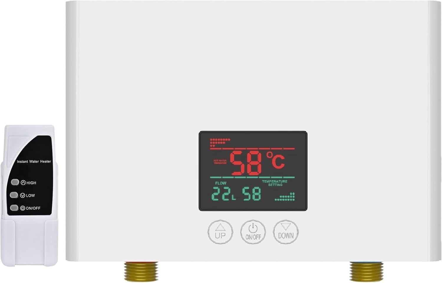 Electric Instant Tankless Water Heater 110V, On Demand Hot Water with Auto Temp Control & Self-Check, Mini Design for Bathroom Kitchen (3KW White)
