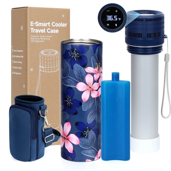 Electric Insulin Cooler Travel Case - Monjaro Travel Case 35-68°F Custom Temperature with Charger, Portable Medicine Cool Bag, Keep Medicine Cool While Traveling by YOUSHARES(Blue)