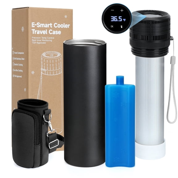 Electric Insulin Cooler Travel Case - Monjaro Travel Case 35-68°F Custom Temperature with Charger, Portable Medicine Cool Bag, Keep Medicine Cool While Traveling by YOUSHARES(Black)