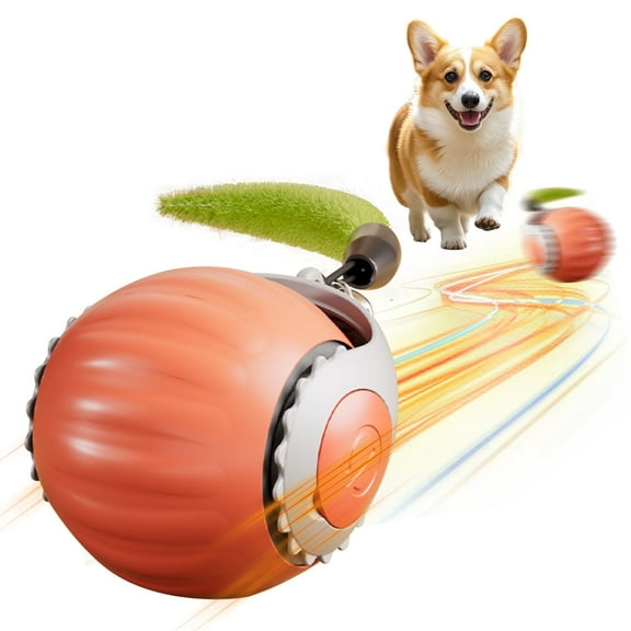 Electric Interactive Cat Toy Ball, Indoor Cat Play Ball, Speed Adjustable, Suitable for Cats, Dogs, Red