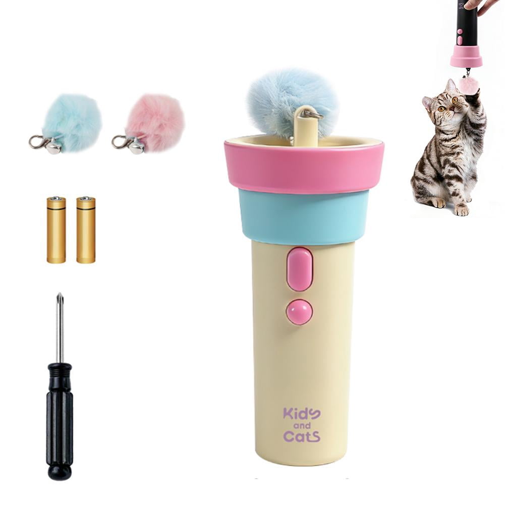Electric Interactive Cat Toy Ball Launcher, Automatic Motion Cat Teaser with Telescopic Rope, Kitten Enrichment Toy for Boredom Relief, Indoor Play Entertainment