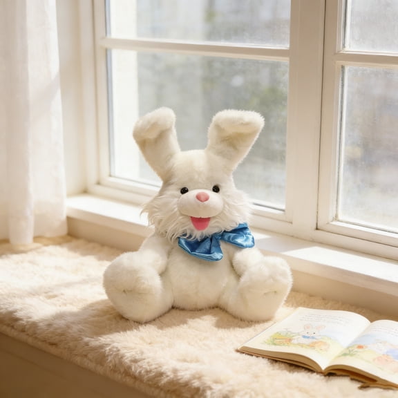 Electric Interactive Rabbit Plush Toy Stuffed Animal With Moving Ears & Musical Sound Effects, Soft Plush Fabric For Comfortable Hugging, Great For Teens S As Plaything