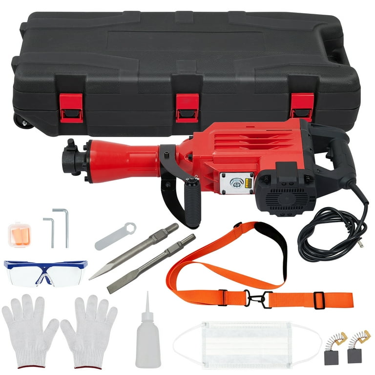 Electric Jackhammer Heavy Duty 2200W Industrial Motor Demolition Jack Hammer Includes Carrying Case Walmart