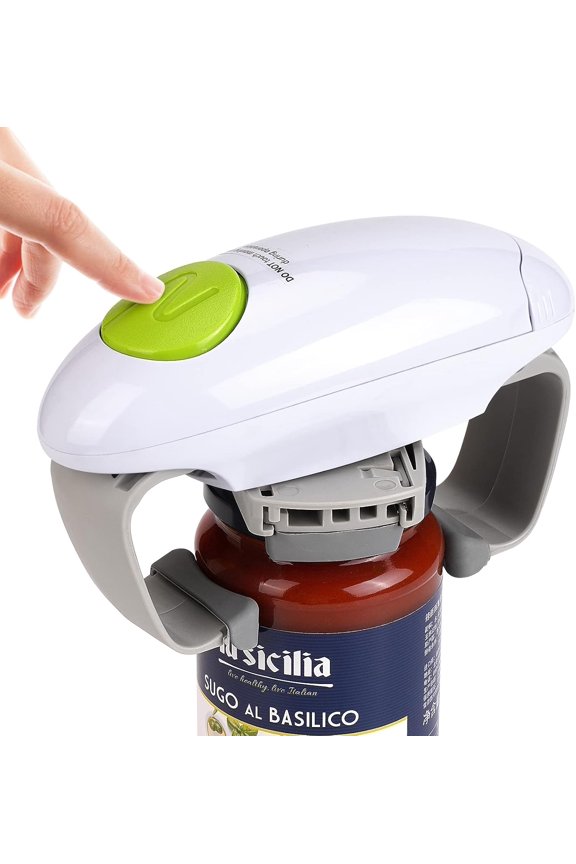 Electric Jar Opener For Seniors With Arthritis,Automatic Jar Opener,Electric Bottle Opener,Jar Opener For Weak Hands,The Hands Free Jar Opener With Less Effort To Open (White)