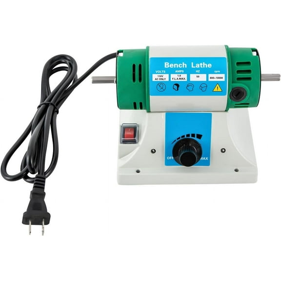 Electric Jewelry Bench Polisher, Pro Bench Lathe Polishing Buffer Grinder Buffing Machine Diy Jewelry Grinder Equipment Tool For Jewelry, Metal, Wood, Jade, Plastic Polishing (Green)
