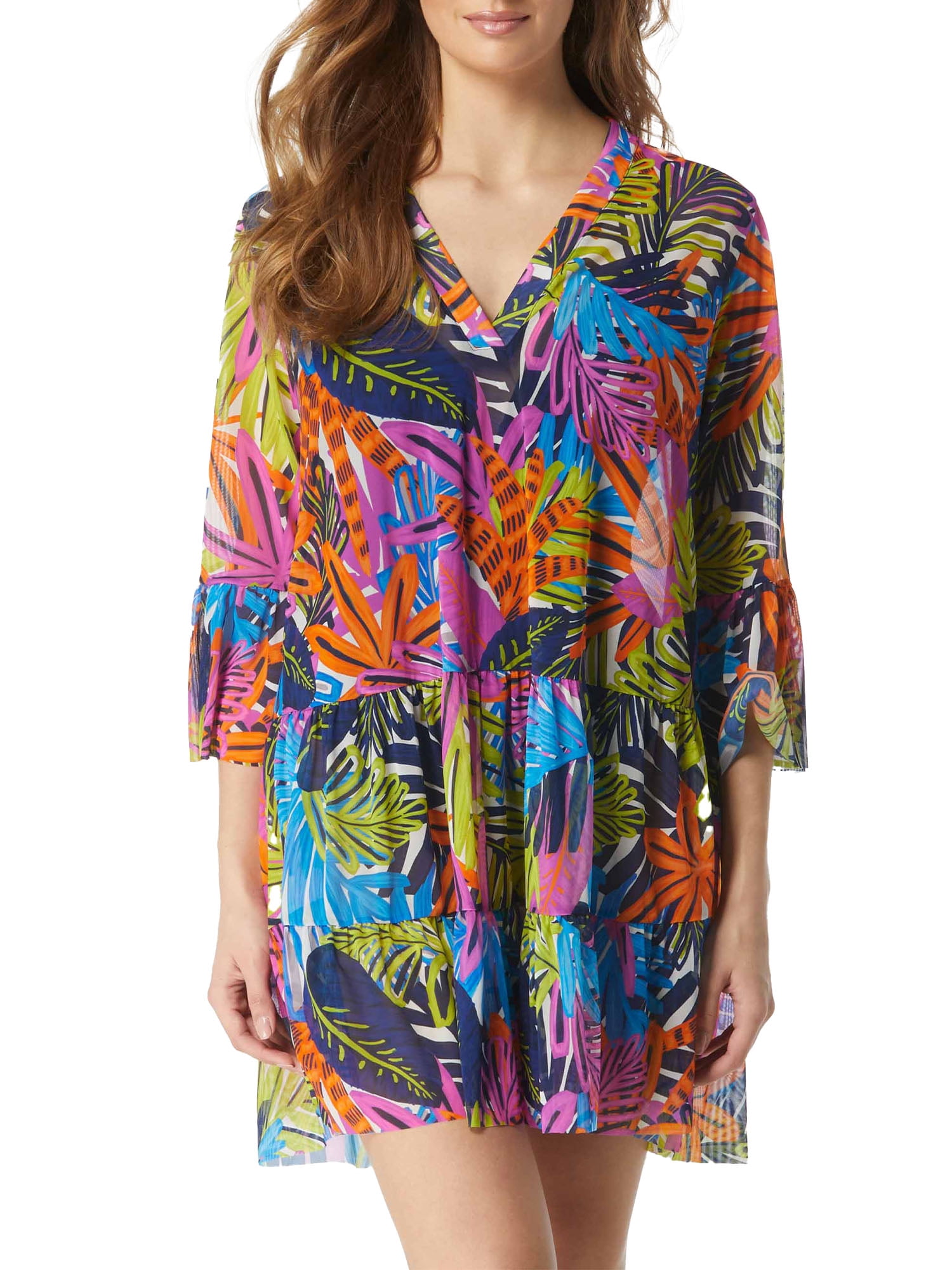 Electric Jungle Enchant Cover-Up Dress Swimsuit - Walmart.com