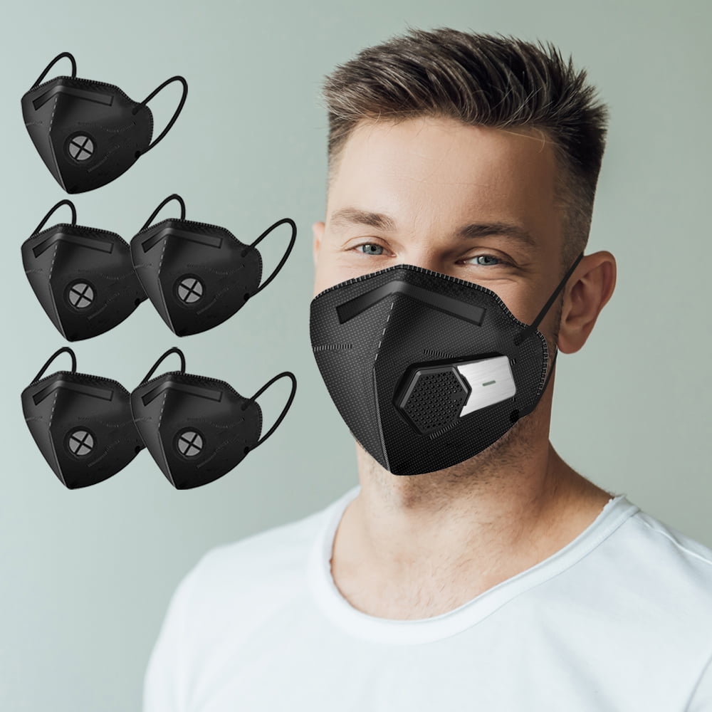 Electric KN95 mask with fan, with 5 replaceable filter Electric ...