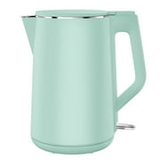 Electric Kettle 1.5 L, 100% Stainless Steel Interior Double Wall, 1500W Cool Touch Water Boiler, BPA-Free with Auto Shut-Off and Boil-Dry Protection, Cordless, 120V (Green)