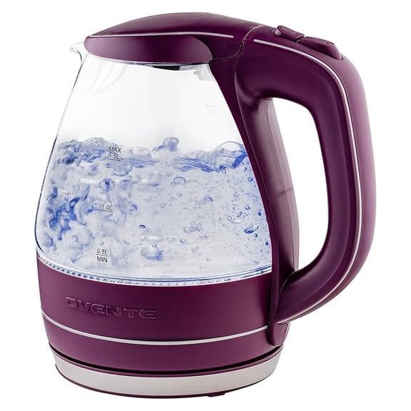 Electric Kettle 1.5L Glass, Water Boiler for Tea & Coffee - Auto Shut-Off, BPA-Free, Fast Boil, Washable Filter - KG83P