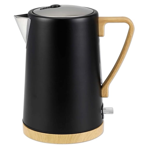 Electric Kettle 1.7L 1500W Stainless Steel - Rapid Boil, Auto Shut-Off, Wide Mouth - Black