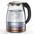 thumbnail image 1 of Electric Kettle, 1.7L Glass Boiler Electric Tea Kettle with Blue LED Indicator Light, Cordless Teapot Tea Heater,304 Stainless Steel Hot Water Kettle Auto-Shut Off & Boil-Dry Protection, 1 of 7