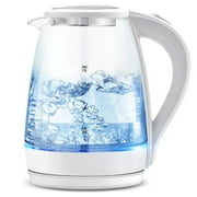 Electric Kettle - 1.7L Hot Water Boiler - Glass Tea kettle with Wide Opening and Led Indicator, Auto Shut-Off and Boil-Dry Protection