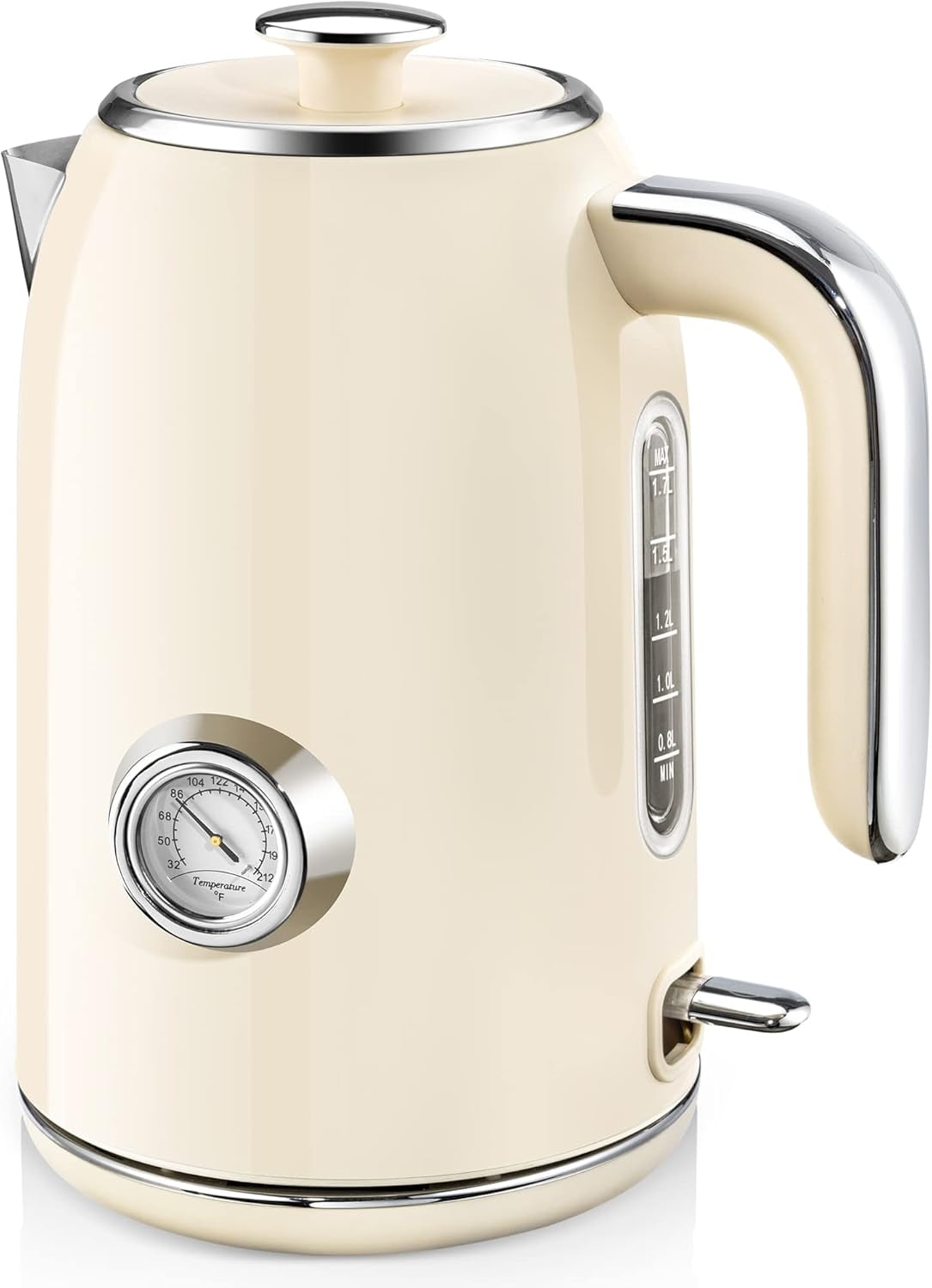 Electric Kettle, 1.7L Stainless Steel Tea Kettle with Temperature Gauge