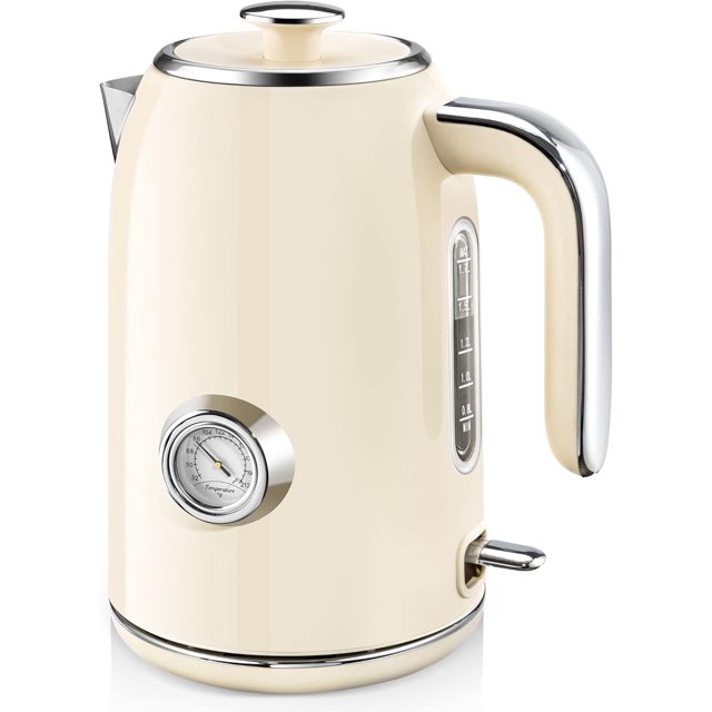 Electric Kettle, 1.7L Stainless Steel Tea Kettle with Temperature Gauge