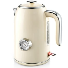 Ovente Electric Stainless Steel Hot Water Kettle 1.7 Liter with 5 Temperature  Control & Concealed Heating Element, BPA-Free 1100 Watt Tea Maker with Auto  Shut-Off and Keep Warm Setting, Red KS89R 