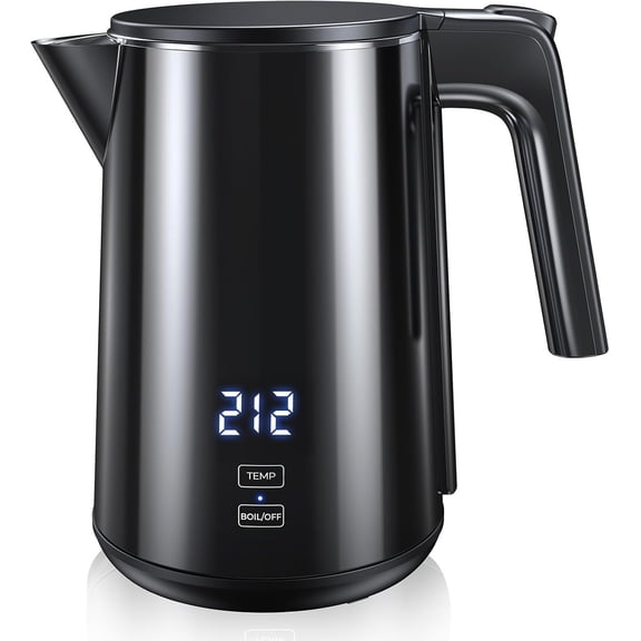 Electric Kettle with Digital Display & Temperature Control, 1.0L Stainless Steel Water Boiler, 1200W Fast Boiling, 4H Keep Warm, BPA-Free Auto Shut-Off, Tea Coffee for Home Office 120V, White