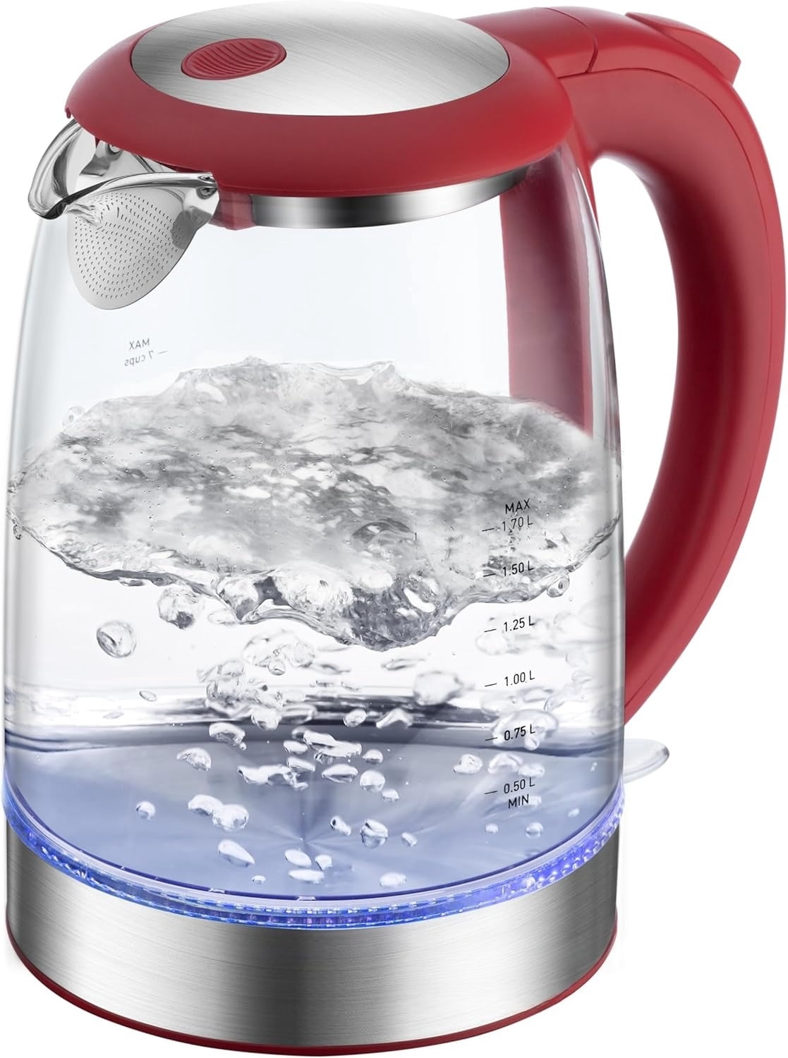 Electric Kettle, No Plastic Filter & Spout, 1.7L Tea Kettle & Hot Water ...