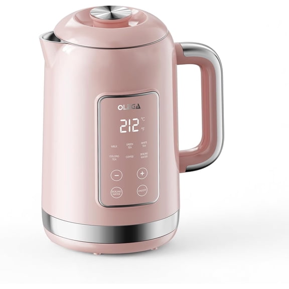 Electric Kettle Temperature Control: 1.5L Stainless Steel Smart Hot Water Boiler, 6 Temp Presets, 1200W Fast Boiling Tea & Coffee Kettle, Kettles Teapot for Home -Pink