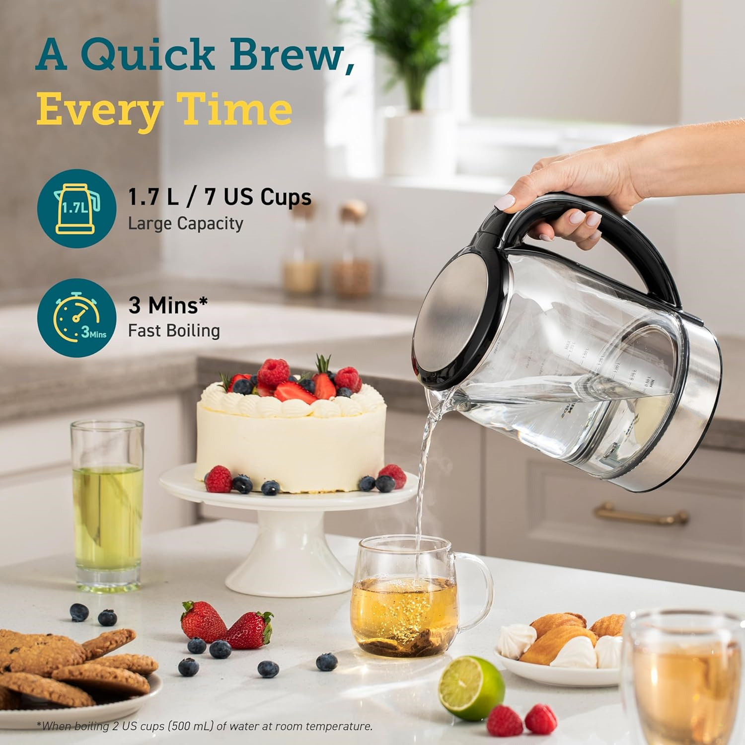 Electric Kettle Temperature Control with 6 Presets, 60min Keep Warm 1.7L Electric Tea Kettle & Hot Water Boiler, 304 Stainless Steel Filter, Auto-Off & Boil-Dry Protection