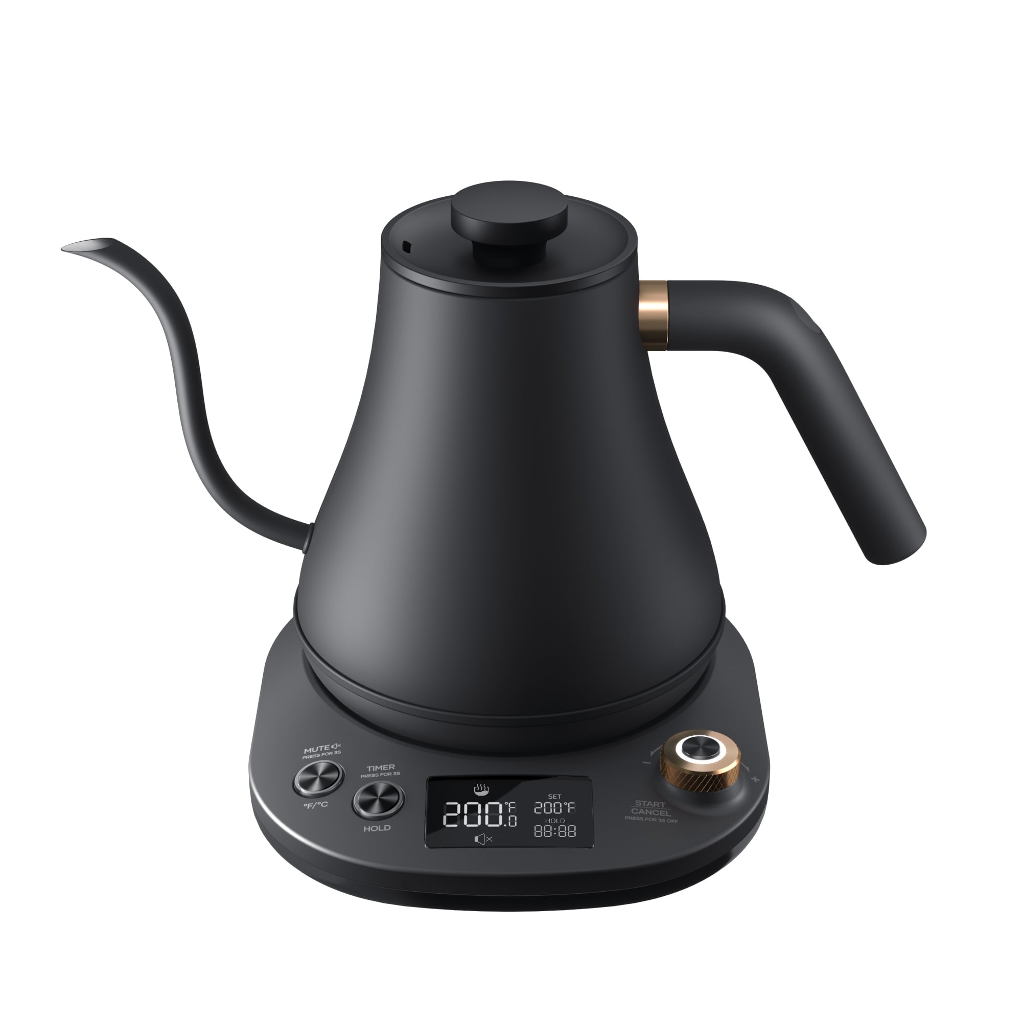 WillSence 28Oz Gooseneck Kettle, Temp Control, Pour Over Electric for Coffee & Tea, Stainless Steel, Black