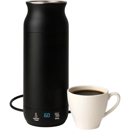 Electric Kettle - Travel Portable Heater for Coffee Tea Milk Soup - Stainless Steel Travel Water Boiler tea pot with Temperature Control - LED - Automatic Power Off - 450ml - Kitchen Appliance