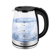 Electric Kettle Water Boiler, 1.8L Electric Tea Kettle, Wide Opening Hot Water Boiler with LED Light, Auto Shut-Off & Boil Dry Protection, Glass Black