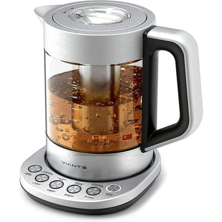 Electric Kettle With Infuser For Loose Leaf. Hot Tea Maker Temperature Control And Automatic Shut Off. Brewing Programs. 1.5 Liters Capacity