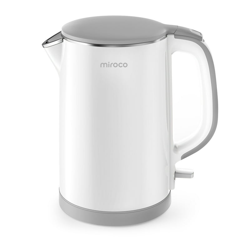 Electric Kettle, miroco 1.5L Double Wall 100% Stainless Steel BPA-Free Cool  Touch Tea Kettle, Black 