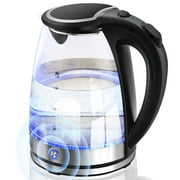 Electric Kettle with Keep Warm Mode- 1.7L Glass Water Boiler with Wide Opening, Led Indicator, Auto Shut-Off and Boil-Dry Protection
