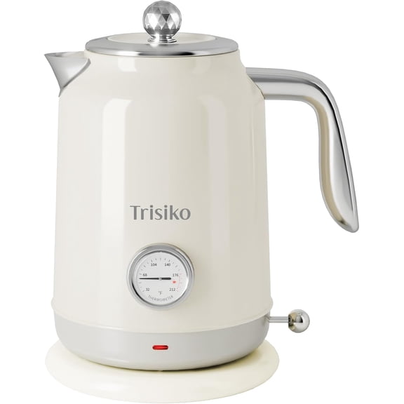 Electric Kettle with Thermometer 1.7 L 1200 W Cordless Base Auto Shutoff Boil-Dry Protection