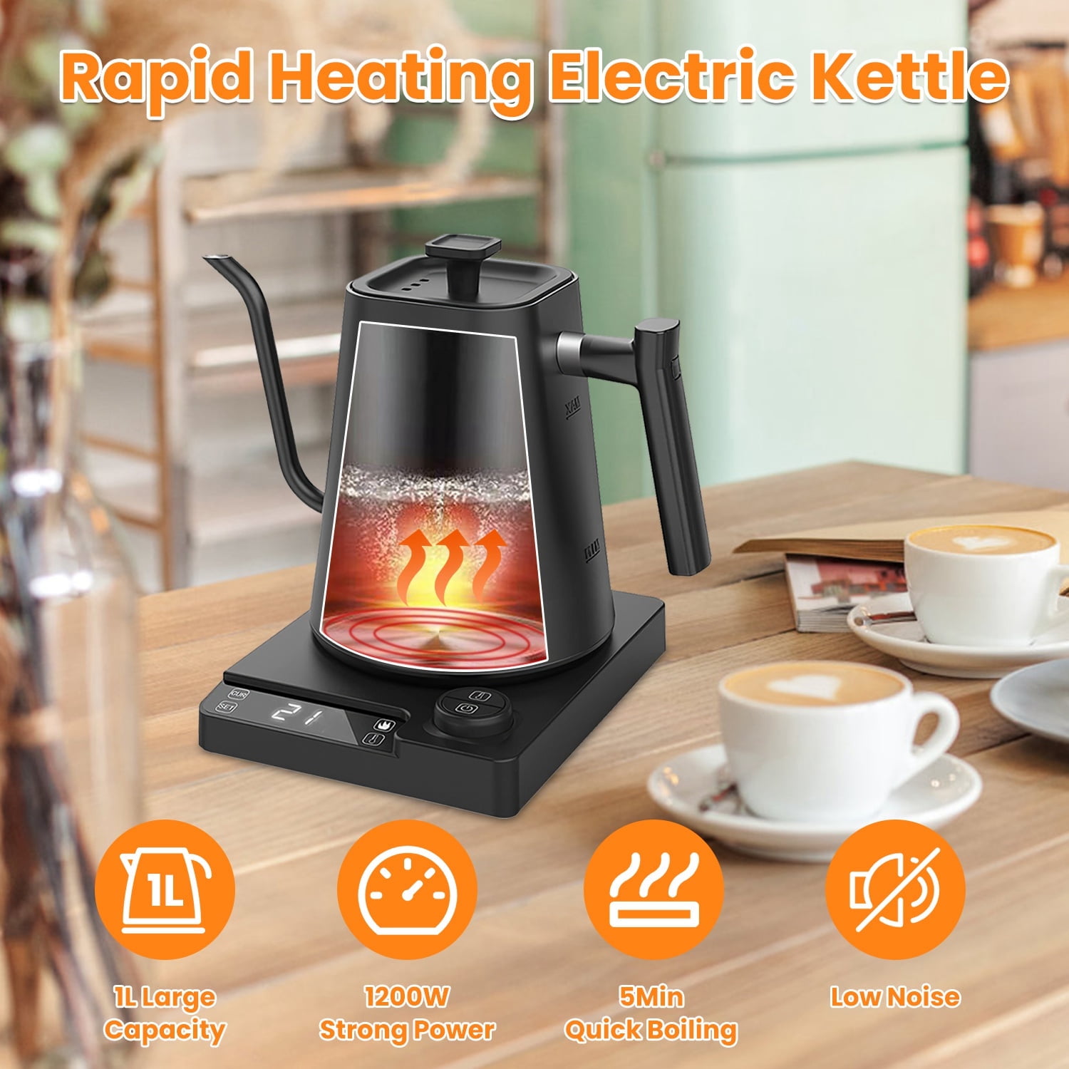 Electric Kettles, Gooseneck Electric Kettle, Precise Temperature ...