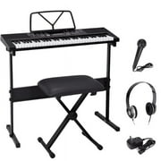 Electric Keyboard Piano Digital 61 Key Music Organ with Microphone Stand & Stool