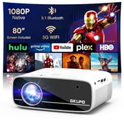 [Electric Keystone] GKLPO 4K Projector with WiFi and Bluetooth, Native 1080P Movie Projector with 50% Zoom, 15000L Mini Projector Compatible with HDMI, USB, Pho