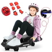 Electric Kids Ride on Toys Car, 200W Hub Motor & 24V Battery, Color Tail Spray, up to 7MPH, Black