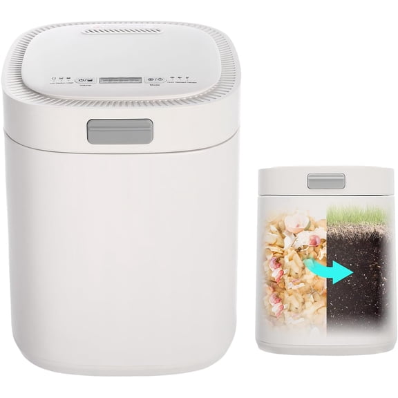 Electric Kitchen Composter 2.5L Smart Compost Bin Indoor Countertop Composting Machine with LED Display, Activated Car bon Odorless, Turn Food Waste and Scraps into Fertilizer for Garden