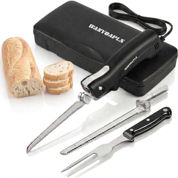 Electric Knife - Carving Set, Ergonomic Handle Knifes Cutting 2000 Times/Minute with 60-inch Power Cord, for Meat, Poultry, Bread, Brisket Slicing, Thanksgiving and Chrisas Gift