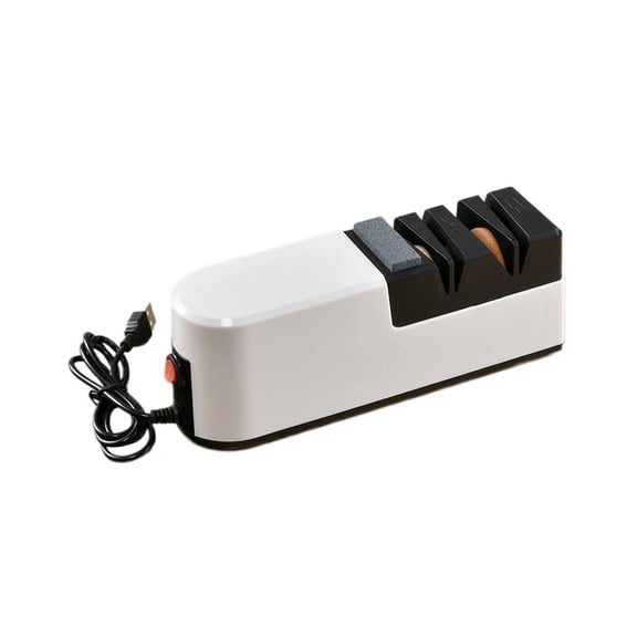 Electric Knife Sharpener 5 in 1 Professional Diamond Sharpening System with Coarse & Fine Wheels, USB-Powered Compact Design for Kitchen Knives, Camping & Outdoor Use