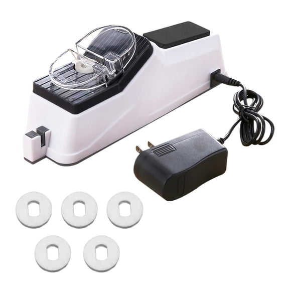 Electric Knife Sharpener with 5 Discs - Double-Sided Kitchen Knife & Scissors Sharpener, USB Powered, Fast 5-Second Sharpening, ABS & Copper Motor