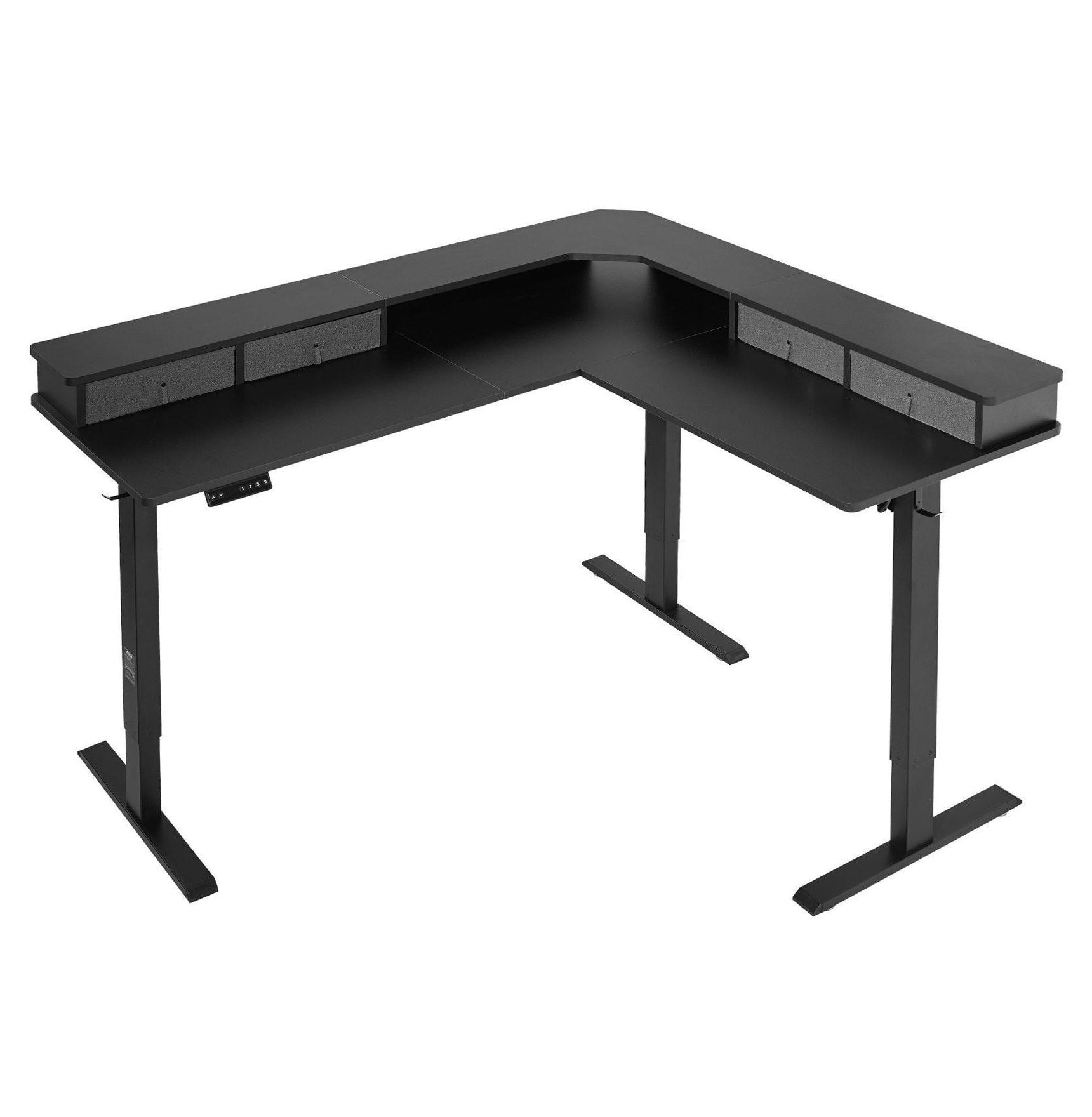 Electric L Shaped Desk, Adjustable Height Corner Desk with Drawers, Gaming Computer Desk, 63x55'' Standing Desk with Storage, Home Office Desk