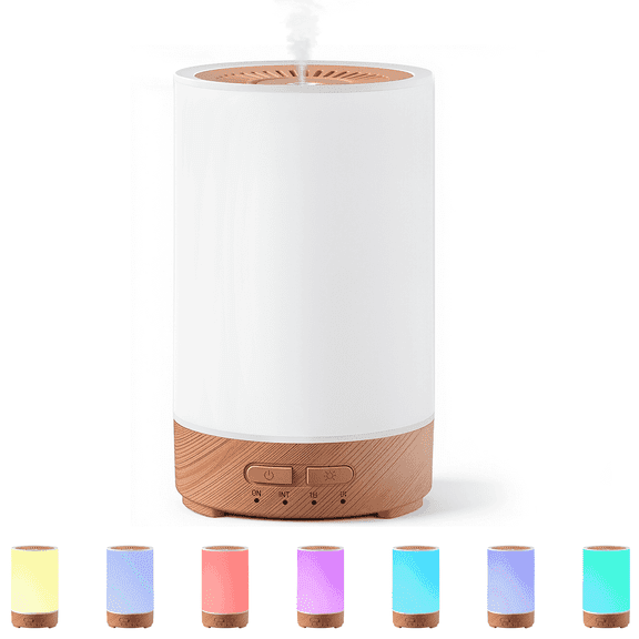 Essential Oil Diffuser,7 LED Color,Night Light,Auto-Off Timer,Portable Cool Mist Humidifier for Room Office Home