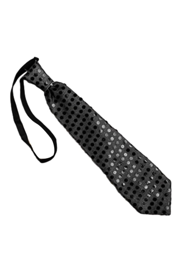 Electric LED Light Up Shinning Sequins Tie Paillette Necktie Pre-Tied Neck Wear Party Club