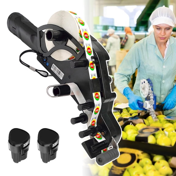 Electric Label Dispenser Machine For Single Row Label-Handheld Use,Rechargeable Adhesive Sticker Label Applicator With 2 Battery,Support Various Shape Labels,for Fast Labeling Work