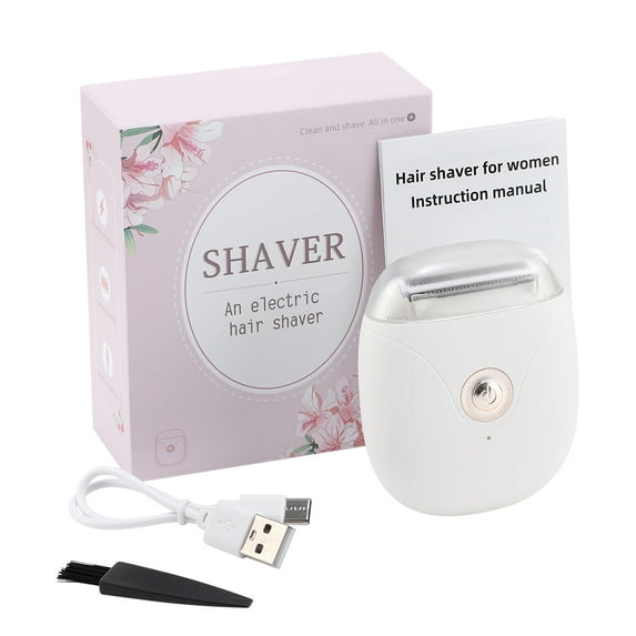 Electric Lady Shaver Women Epilator USB Rechargeable Razor Body Hair Trimmer for Armpit Bikini Arm Leg Face Hair Removal Machine (White)