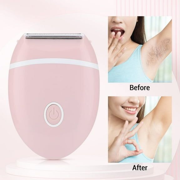 Electric Lady Shaver, Women Razors for Shaving Cordless 3-in-1 Painless Shaver for Women Face, Legs and Underarm, Portable Bikini Trimmer Wet & Dry Hair Removal, Cordless - Rechargeable,Pink