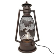 Rustic Metal Horse Lantern Nightlight - Vintage Farmhouse Table Lamp with Electric Cord - Western Cowboy Style D cor for Living Room, Bedroom, or Office