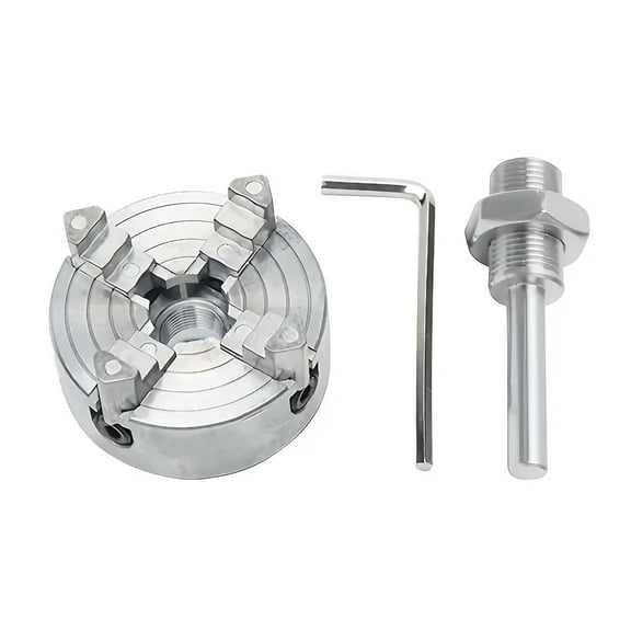 Electric Lathe Drill Chuck - Heavy Duty Self-Centering Drill Chuck (3-Jaw / 4-Jaw) with M12 x 1mm Connecting Rod for Electric Drill Lathe Tools