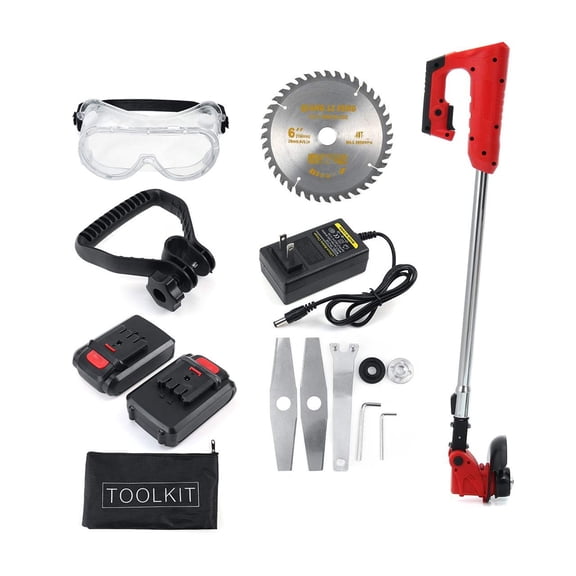 Electric Lawn Mower 2Pcs Li-ion Battery Cordless Grass Trimmer 6 In Auto Release String Cutter Pruning Garden Tools ,2 IN 1 Trimmer & Edger