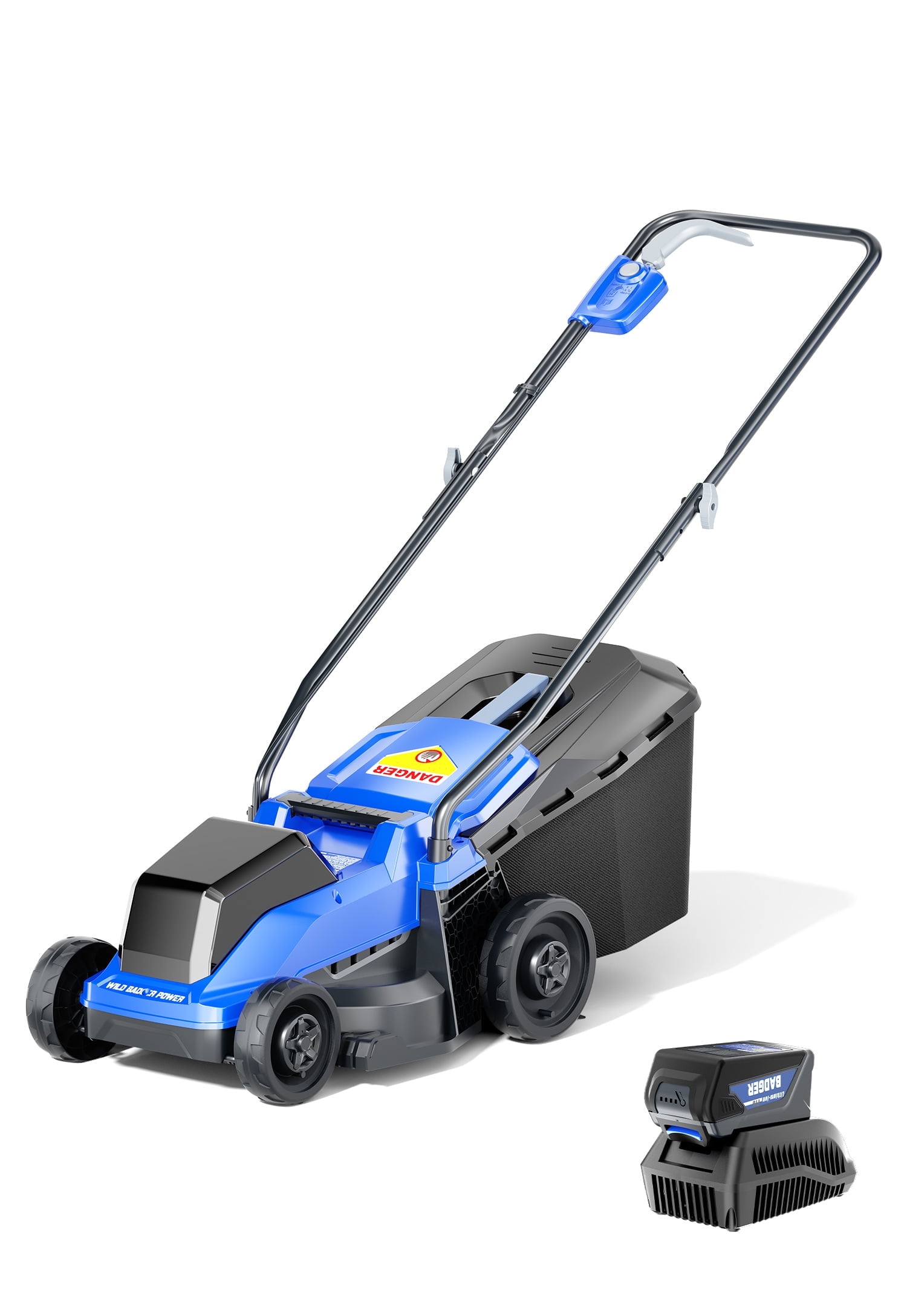 Wild Badger Power 40V 14 Cordless Lawn Mower Brushless,1,600 sq ft/0.037 ac,14.0Ah Battery & Fast Charger, 5-Position Height,for Townhomes & Small Yards