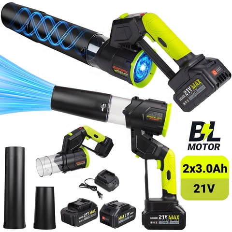 Leaf Blower,Gochifix Brushless Cordless Leaf Blower with 2 x 3.0Ah Batteries and Charger,2 Model 4 Speeds Electric Leaf Blowers for Yard, Patio & Outdoor Use