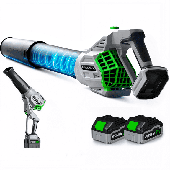 Electric Leaf Blower Cordless, 900,000 RPM, 2 x 4.0Ah Batteries & Charger, Handheld Leaf Blowers for Lawn Care, 5 Speed Mode, Portable Lightweight Grass Blower for Yard, Patio & Outdoor Use (Gray)